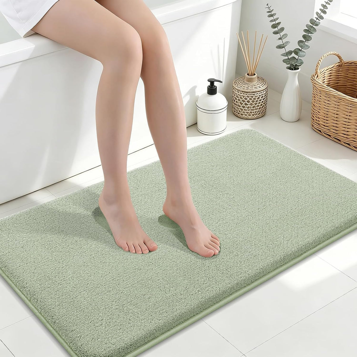 Memory Foam Bath Mat 30x20, Extra Soft Absorbent Bathroom Rugs - Colors A