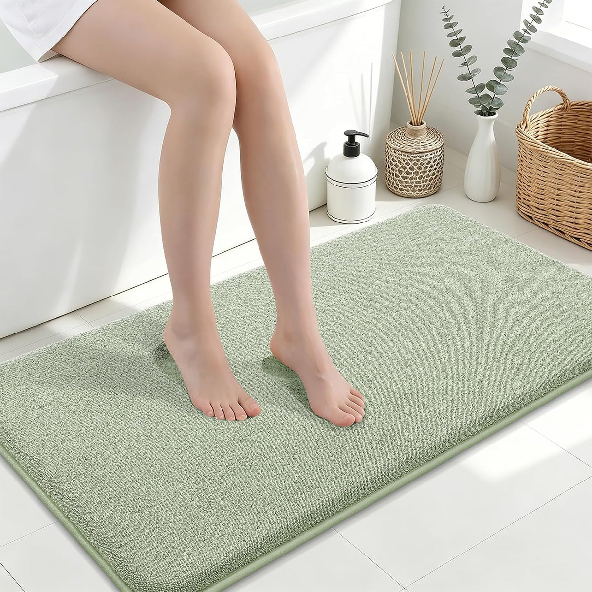 Memory Foam Bath Mat 30x20, Extra Soft Absorbent Bathroom Rugs - Colors A