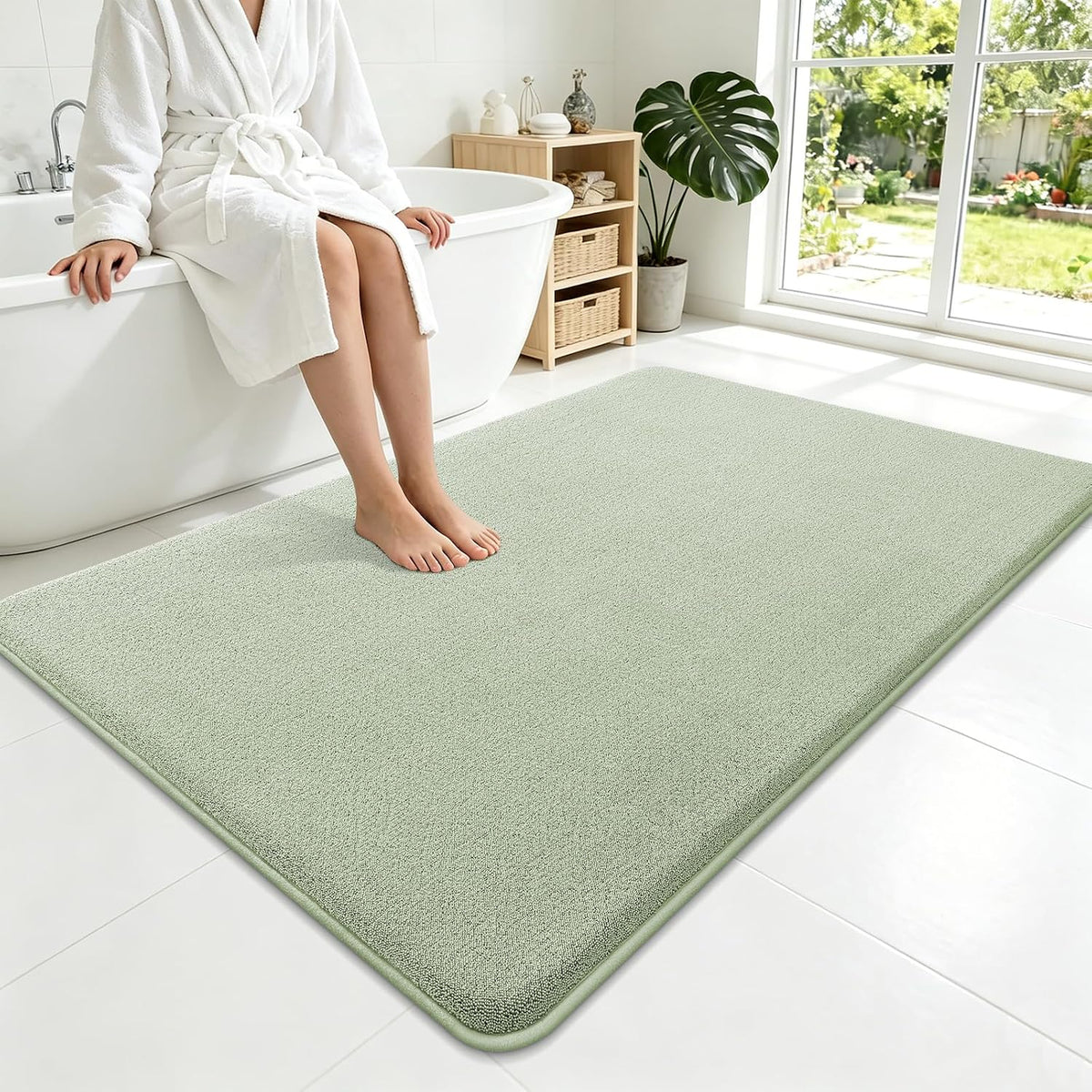 Memory Foam Bath Mat 30x20, Extra Soft Absorbent Bathroom Rugs - Colors A