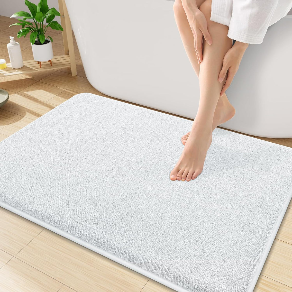 Memory Foam Bath Mat 30x20, Extra Soft Absorbent Bathroom Rugs - Colors A