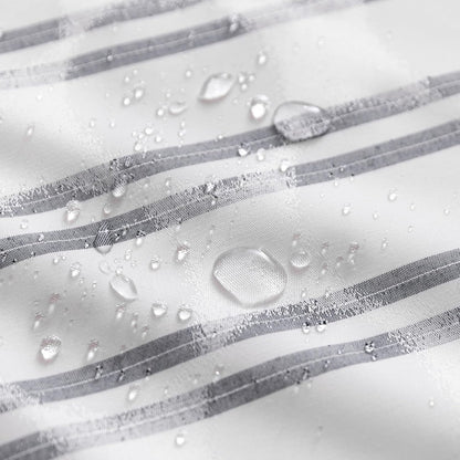 Geometric Jacquard Fabric Shower Curtain for Bathroom, Lightweight, Water Repellent and Washable, 72" W x 72" L, Grey Striped