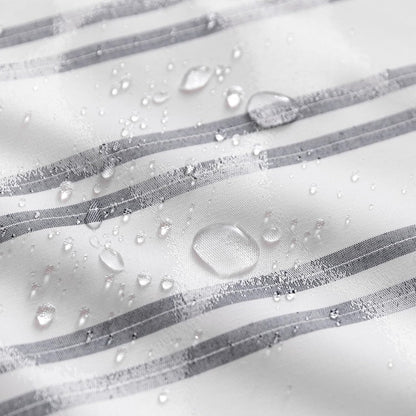 Geometric Jacquard Fabric Shower Curtain for Bathroom, Lightweight, Water Repellent and Washable, 72" W x 72" L, Grey Striped
