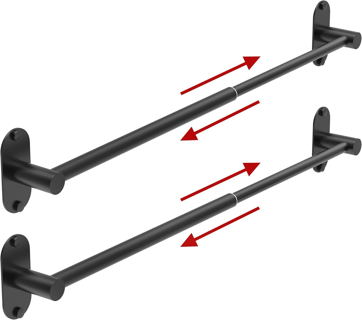 Towel Bar, Adhesive or Drill Wall Mount, Matte Black, 1 Pack