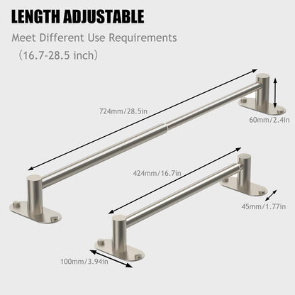 Towel Bar, Adhesive or Drill Wall Mount, Matte Black, 1 Pack