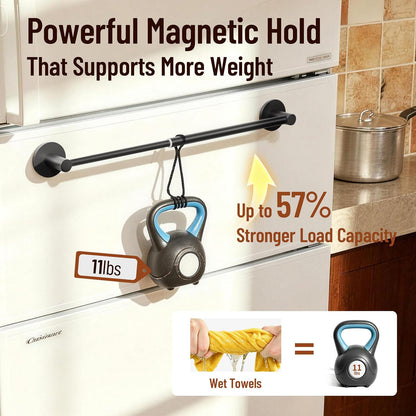 Towel Bar, Adhesive or Drill Wall Mount, Matte Black, 1 Pack