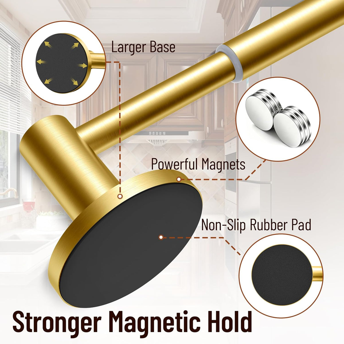 Towel Bar, Adhesive or Drill Wall Mount, Matte Black, 1 Pack