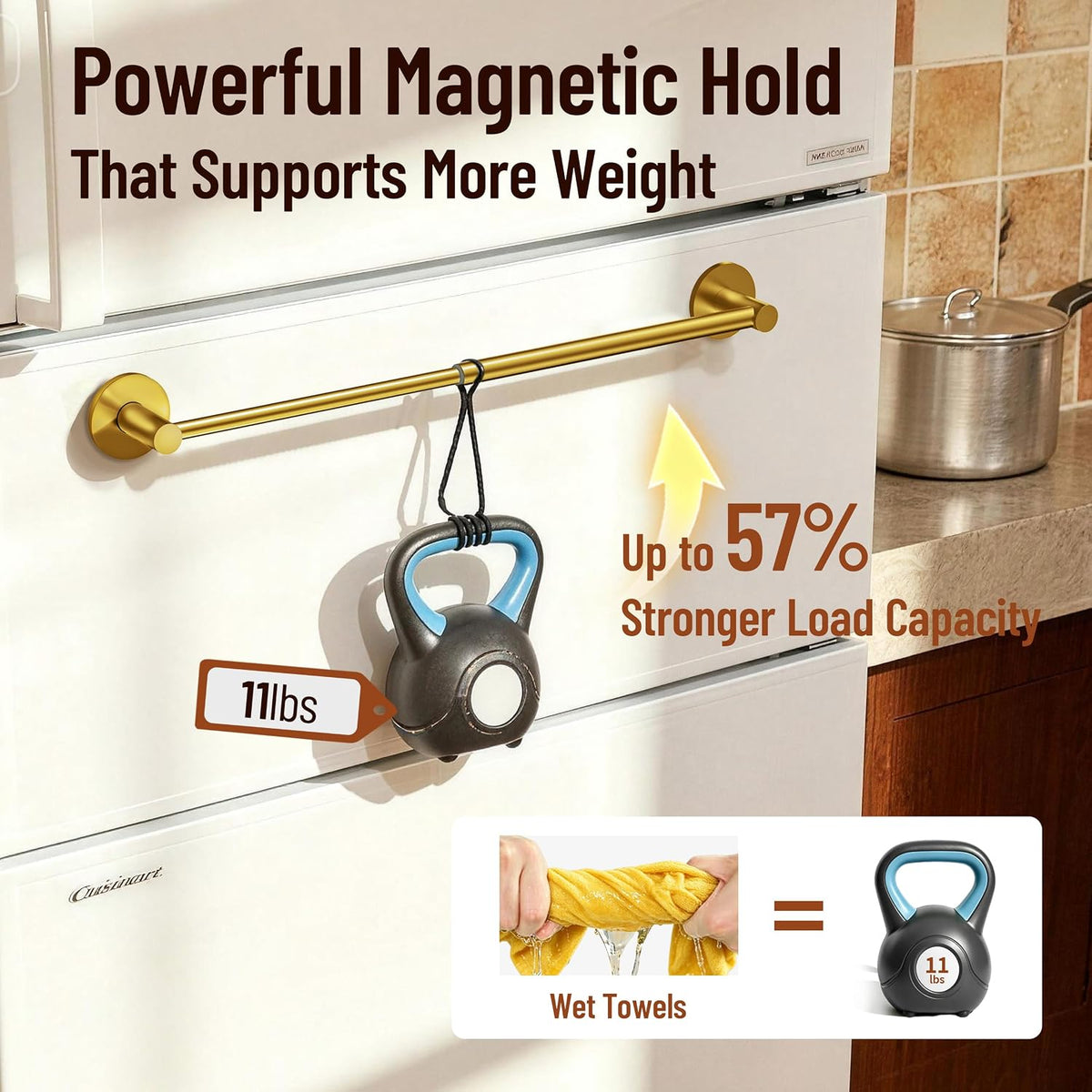 Towel Bar, Adhesive or Drill Wall Mount, Matte Black, 1 Pack