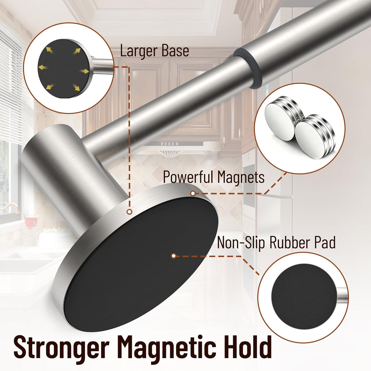 Towel Bar, Adhesive or Drill Wall Mount, Matte Black, 1 Pack
