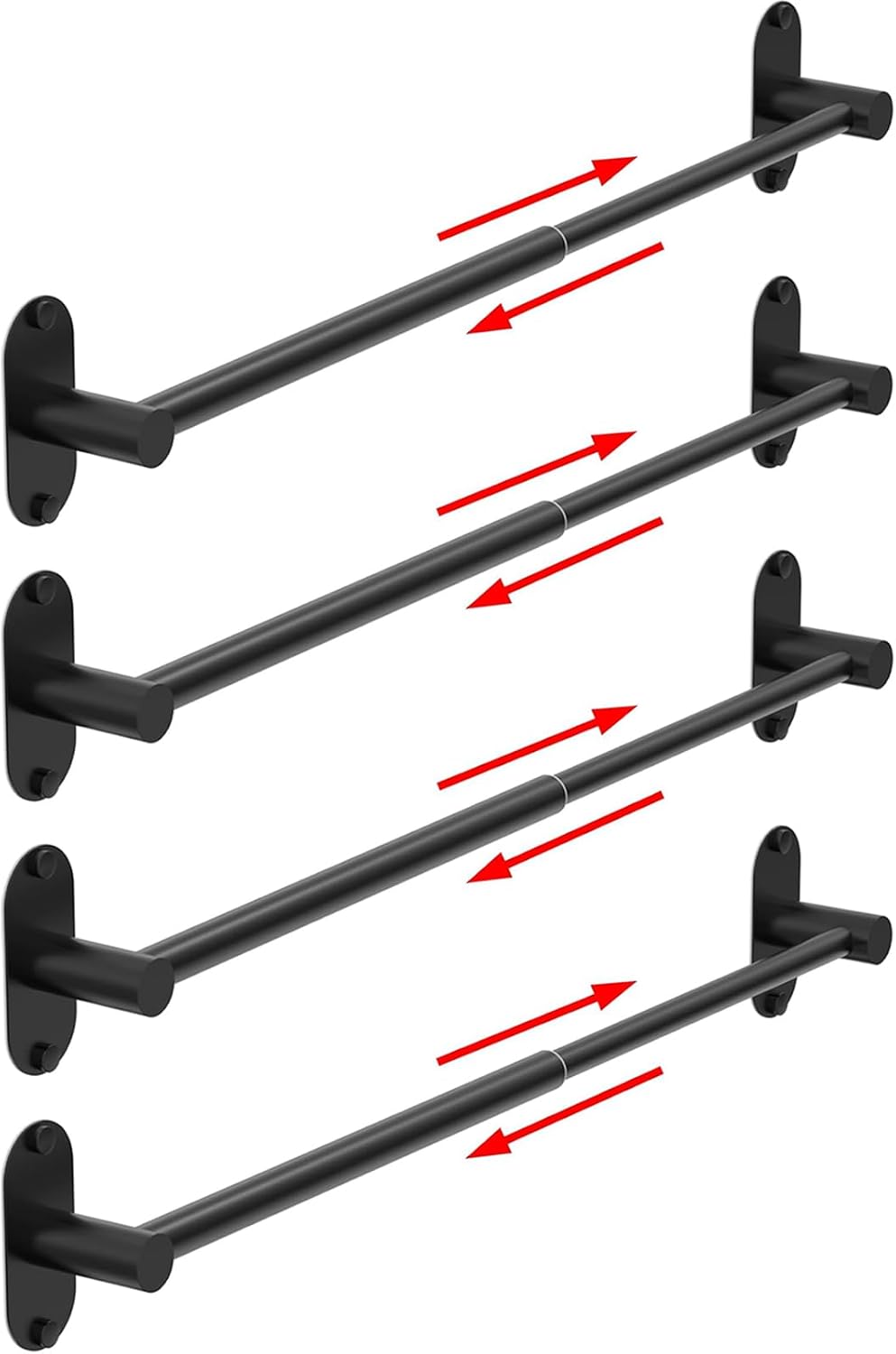 Towel Bar, Adhesive or Drill Wall Mount, Matte Black, 1 Pack