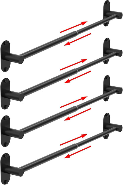 Towel Bar, Adhesive or Drill Wall Mount, Matte Black, 1 Pack