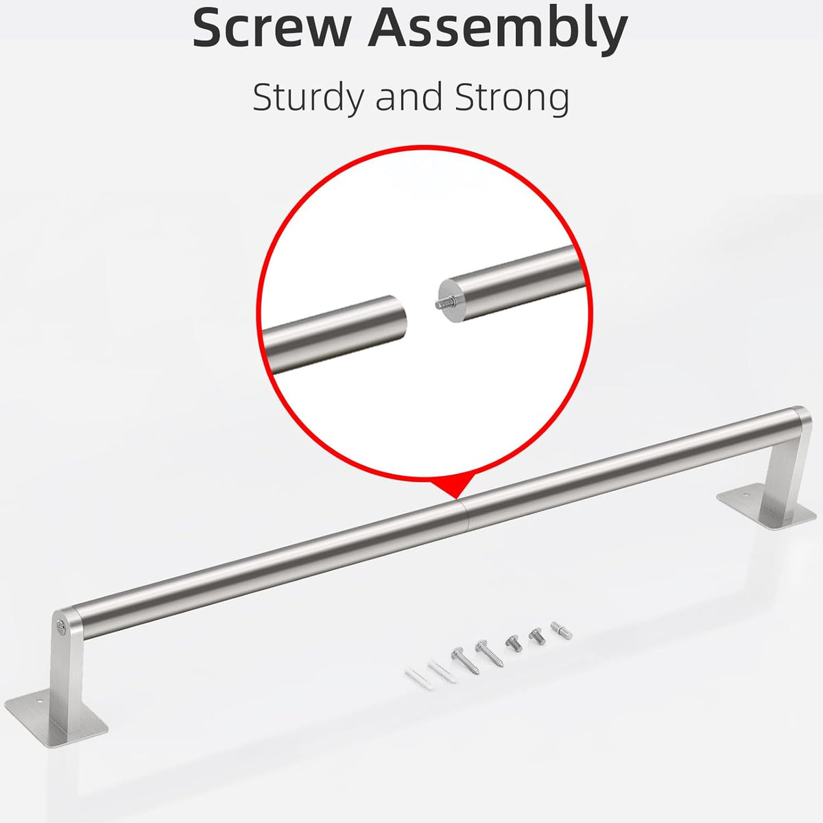 Bathroom Towel Bar, 24 Inch Towel Racks for Bathroom Wall Mounted, Heavy Duty Hand Towel Holder Organizer, Modern Home Decor Towel Rod, Matte Black Single Bar