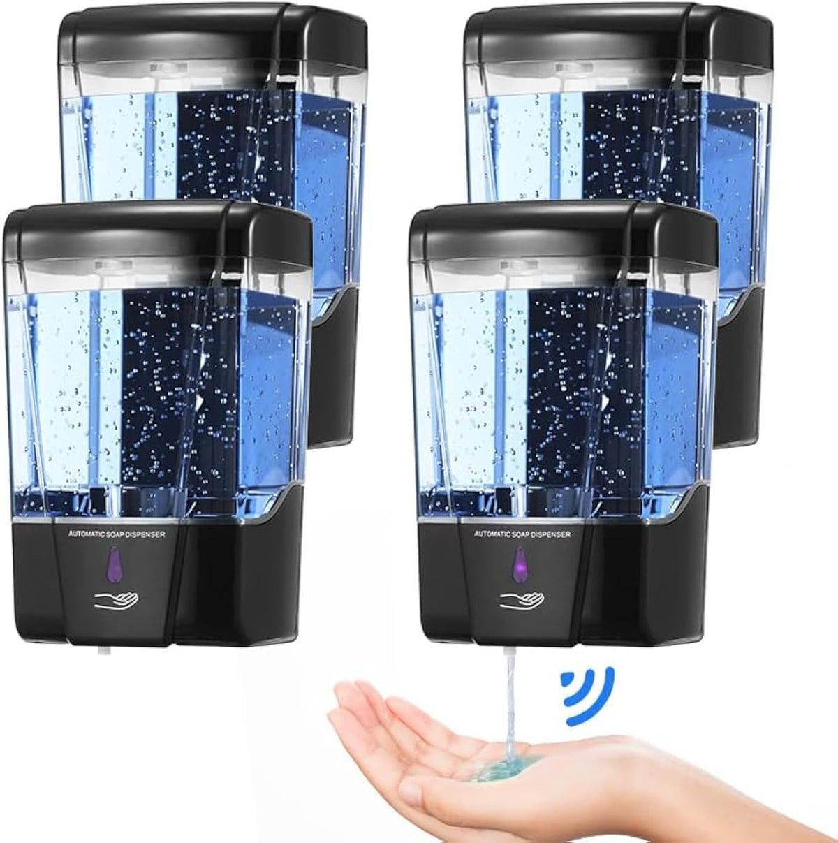 4 Pack Automatic Soap Dispenser Touchless,600ml/20oz Commercial Wall Mount