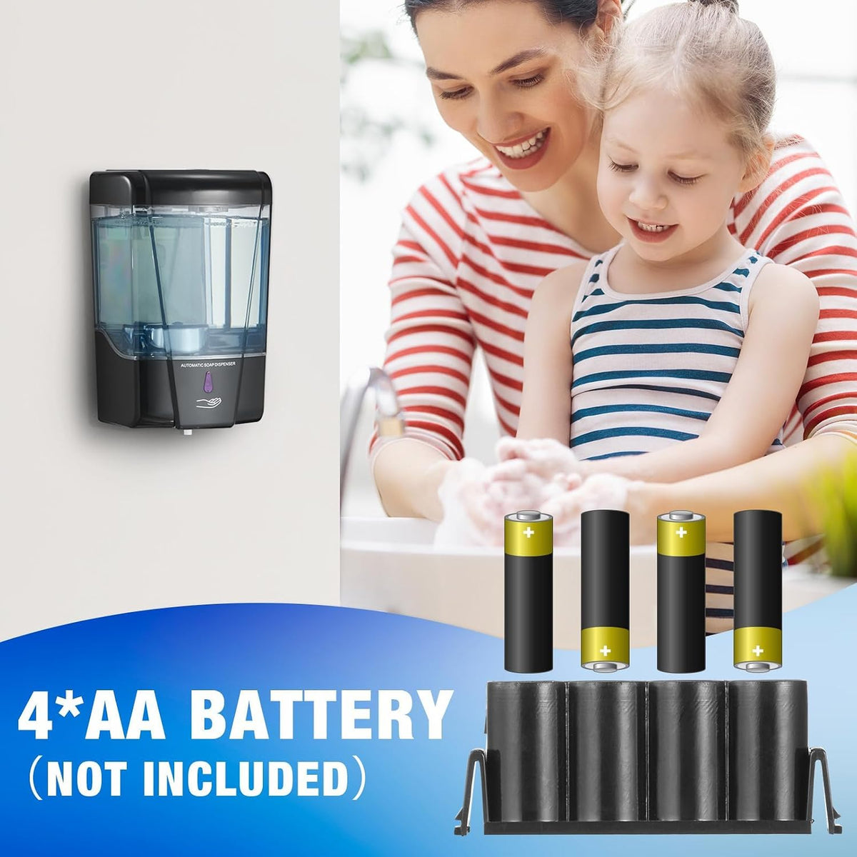 4 Pack Automatic Soap Dispenser Touchless,600ml/20oz Commercial Wall Mount