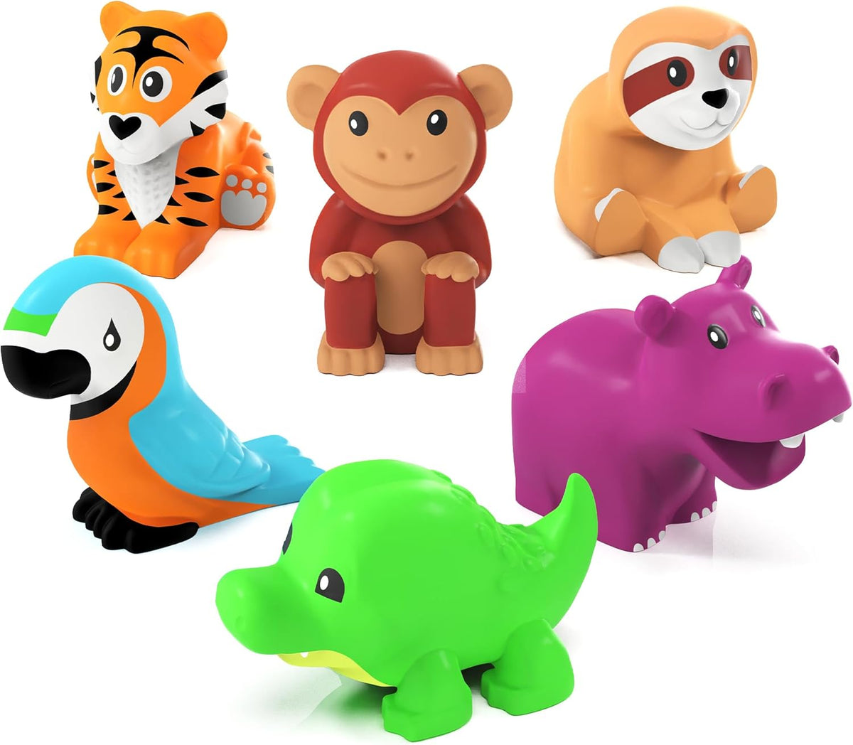 ® Marine™ Mold Free Bath Toys, 6 Pack | Sealed, No Hole Bath Toys Design Keeps Moisture Out | Soft, Squeezable & Float on Water | Easy-Grip Baby & Toddler Bath Toy Set | Great Baby Pool Toys
