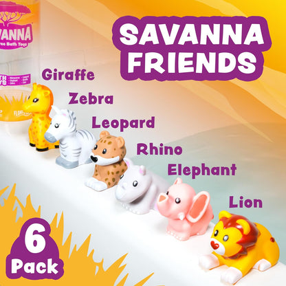 ® Marine™ Mold Free Bath Toys, 6 Pack | Sealed, No Hole Bath Toys Design Keeps Moisture Out | Soft, Squeezable & Float on Water | Easy-Grip Baby & Toddler Bath Toy Set | Great Baby Pool Toys