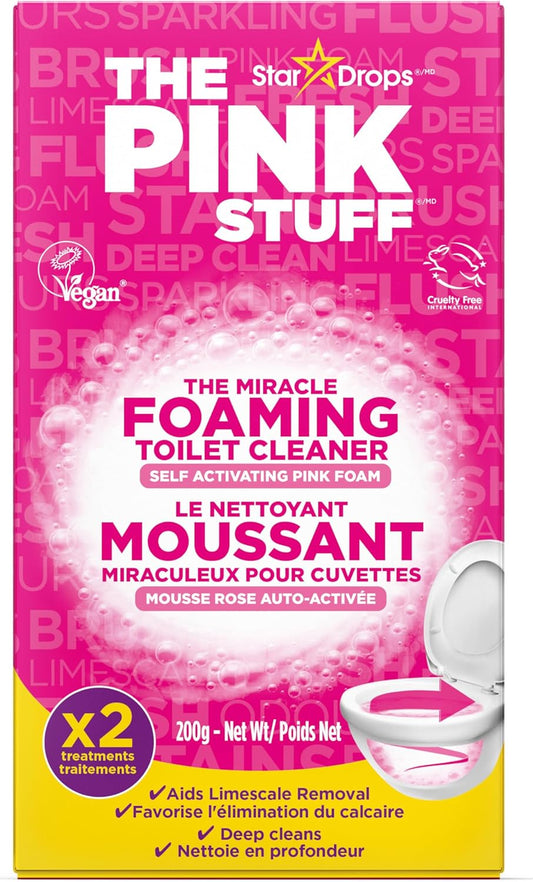 Stardrops - - The Miracle Power Foaming Toilet Cleaner - 2 Treatments - Self Activating Pink Foam Pack of 1 (7 Ounce) | 2 Treatments - Self Activating Pink Formula