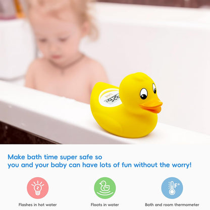 Digital Duckling Baby Bath Thermometer - Easy to Read Display |BPA-Free | Infant Safe Floating Water Temperature Thermometer, Baby Bath Time Toy