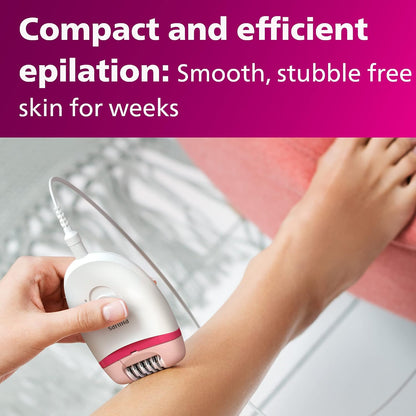 Philips Epilator Series 2000, Corded Epilator for Legs and Body, Hair Removal Device for Women, Model BRE227/00
