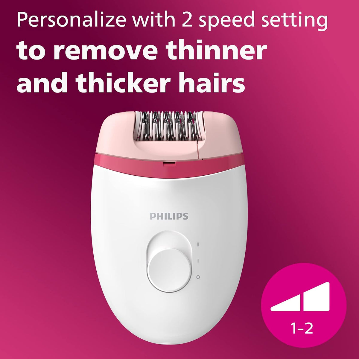 Philips Epilator Series 2000, Corded Epilator for Legs and Body, Hair Removal Device for Women, Model BRE227/00