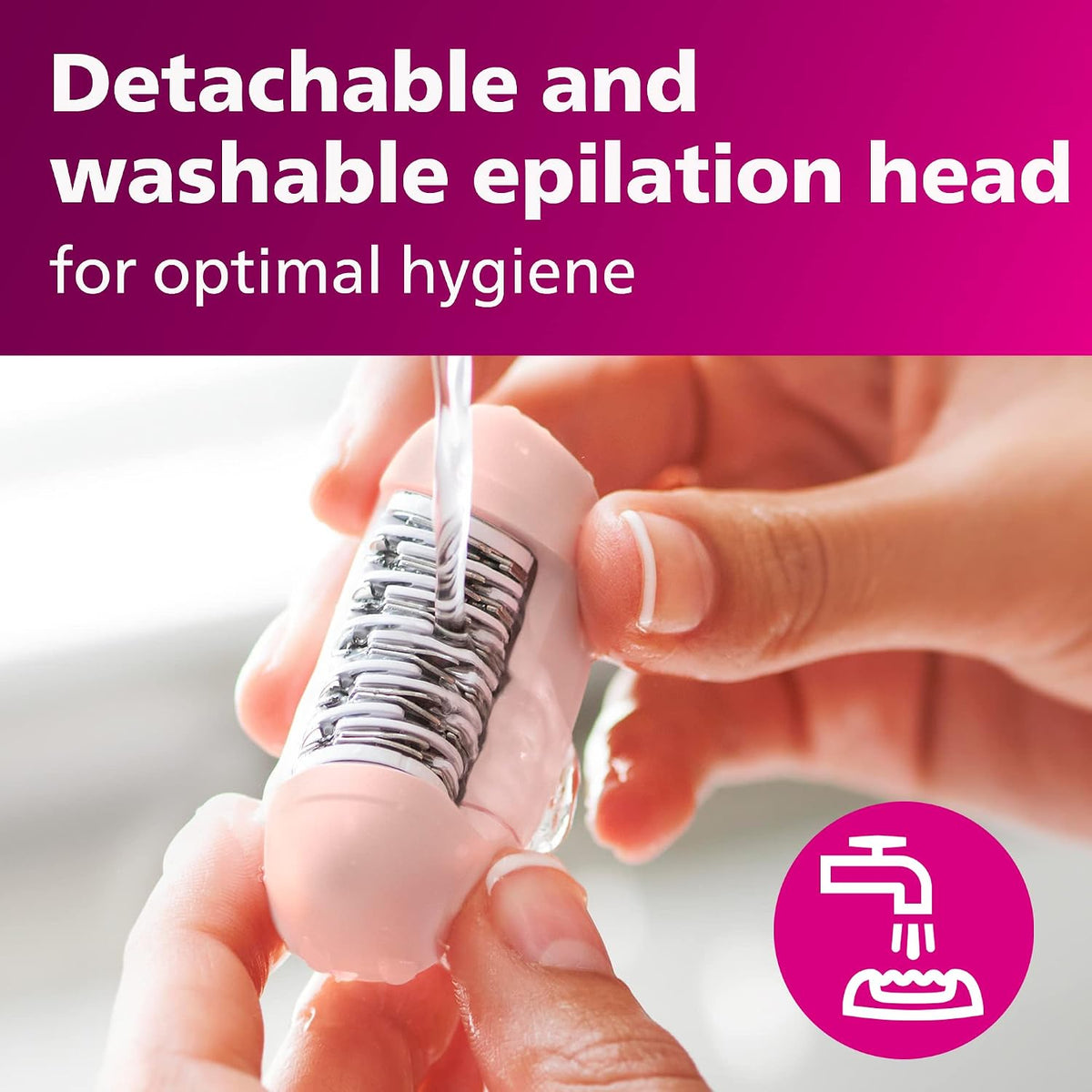 Philips Epilator Series 2000, Corded Epilator for Legs and Body, Hair Removal Device for Women, Model BRE227/00