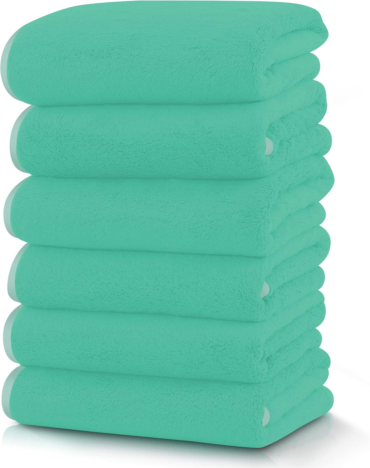 Luxury Silk Hemming Towel Set - Light Thin Quick Drying - 2 Bath Towels 2 Hand Towels 2 Washcloths - Ultra Soft Microfiber, for Bath Fitness, Sports, Yoga, Travel (Dark Grey 6 Pieces)