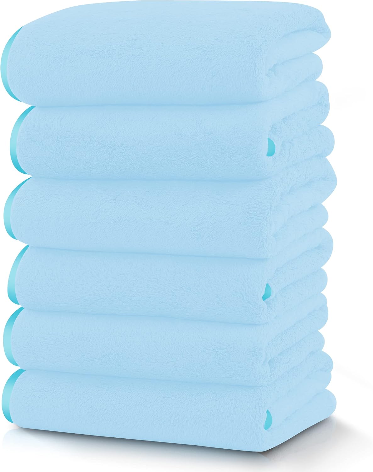 Luxury Silk Hemming Towel Set - Light Thin Quick Drying - 2 Bath Towels 2 Hand Towels 2 Washcloths - Ultra Soft Microfiber, for Bath Fitness, Sports, Yoga, Travel (Dark Grey 6 Pieces)