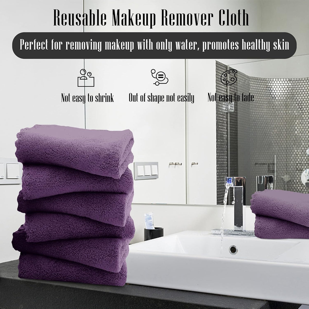 Luxury Silk Hemming Towel Set - Light Thin Quick Drying - 2 Bath Towels 2 Hand Towels 2 Washcloths - Ultra Soft Microfiber, for Bath Fitness, Sports, Yoga, Travel (Dark Grey 6 Pieces)