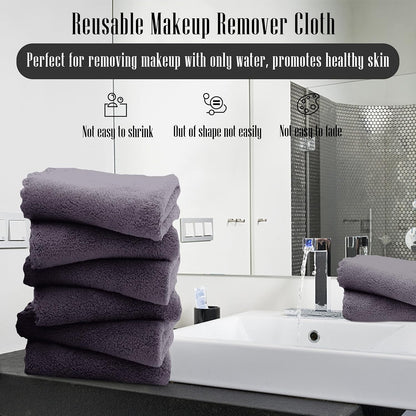 Luxury Silk Hemming Towel Set - Light Thin Quick Drying - 2 Bath Towels 2 Hand Towels 2 Washcloths - Ultra Soft Microfiber, for Bath Fitness, Sports, Yoga, Travel (Dark Grey 6 Pieces)