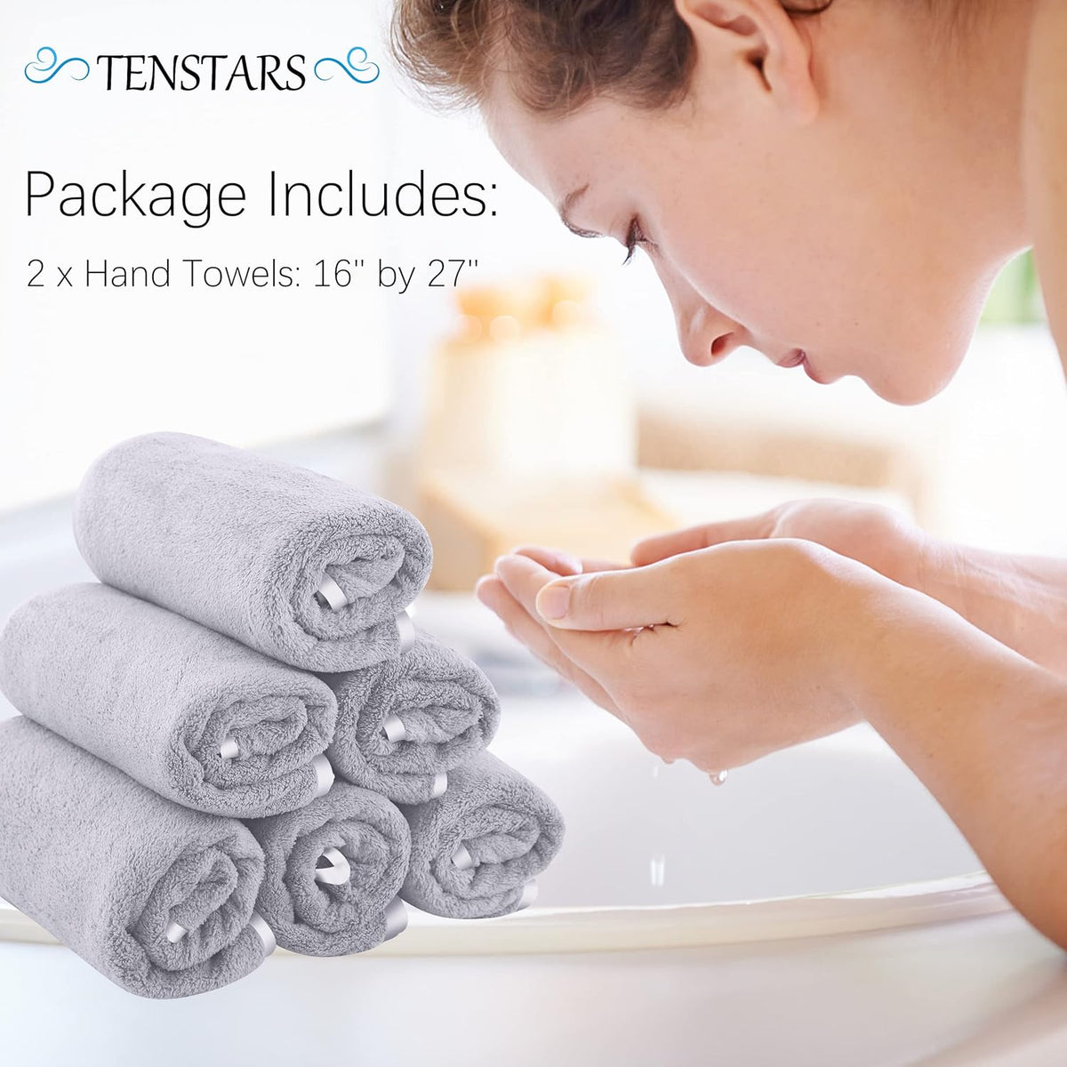 Luxury Silk Hemming Towel Set - Light Thin Quick Drying - 2 Bath Towels 2 Hand Towels 2 Washcloths - Ultra Soft Microfiber, for Bath Fitness, Sports, Yoga, Travel (Dark Grey 6 Pieces)