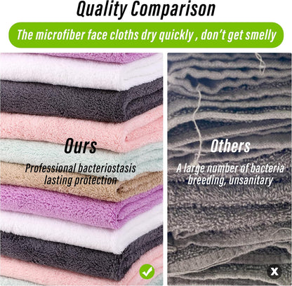 Luxury Silk Hemming Towel Set - Light Thin Quick Drying - 2 Bath Towels 2 Hand Towels 2 Washcloths - Ultra Soft Microfiber, for Bath Fitness, Sports, Yoga, Travel (Dark Grey 6 Pieces)