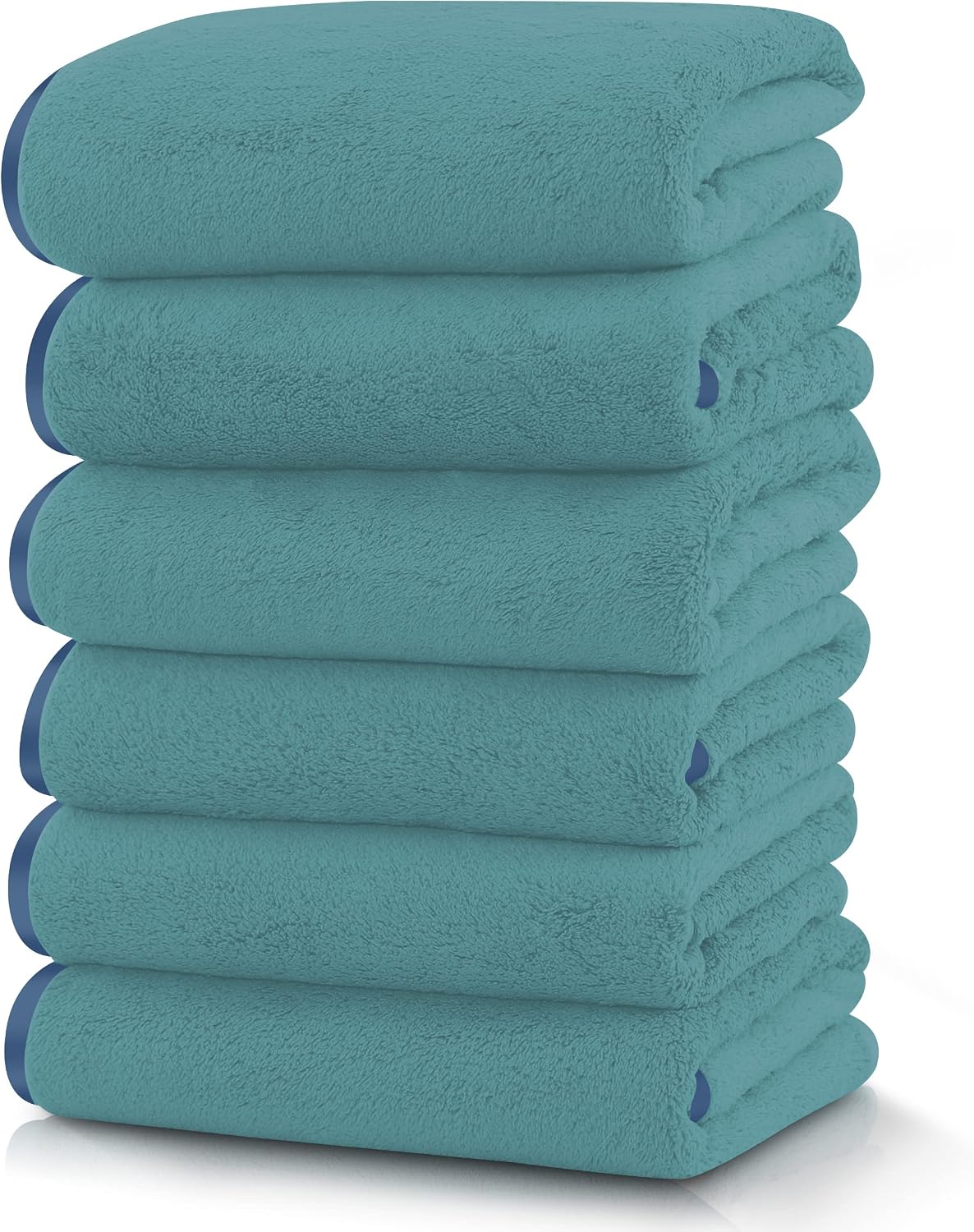 Luxury Silk Hemming Towel Set - Light Thin Quick Drying - 2 Bath Towels 2 Hand Towels 2 Washcloths - Ultra Soft Microfiber, for Bath Fitness, Sports, Yoga, Travel (Dark Grey 6 Pieces)