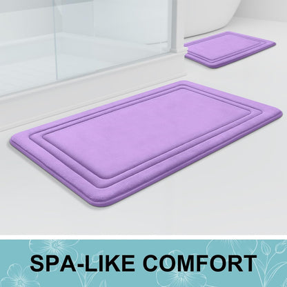 Grandaily Memory Foam Bath Mat Rug 30x20, Ultra Soft, Non-Slip and Absorbent Bathroom Rugs, Machine Wash Dry, Comfortable Bath Carpet for Bathroom Floor, Tub and Shower, Black