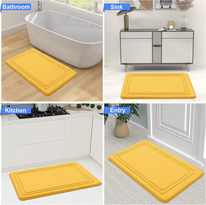 Grandaily Memory Foam Bath Mat Rug 30x20, Ultra Soft, Non-Slip and Absorbent Bathroom Rugs, Machine Wash Dry, Comfortable Bath Carpet for Bathroom Floor, Tub and Shower, Black
