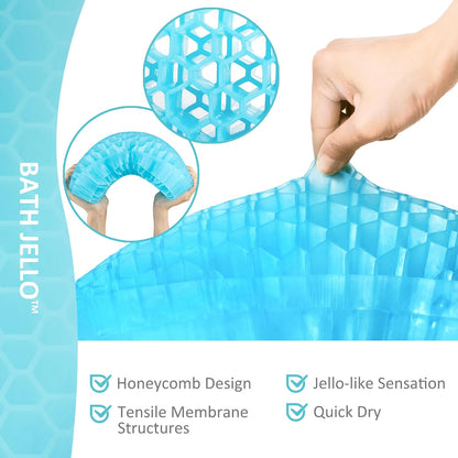 Bath Jello Gel Bath Pillows, Lumbar Pillow for Bathtub, Back Support Pillow, Gel Pillow with Non-Slip Suction Cups for Lumbar, Back Rest Support, Fits Curved or Straight Back Tubs, Aqua