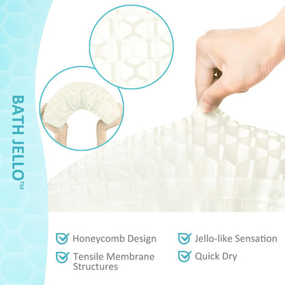 Bath Jello Gel Bath Pillows, Lumbar Pillow for Bathtub, Back Support Pillow, Gel Pillow with Non-Slip Suction Cups for Lumbar, Back Rest Support, Fits Curved or Straight Back Tubs, Aqua