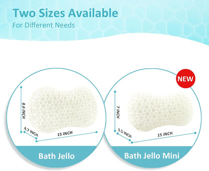 Bath Jello Gel Bath Pillows, Lumbar Pillow for Bathtub, Back Support Pillow, Gel Pillow with Non-Slip Suction Cups for Lumbar, Back Rest Support, Fits Curved or Straight Back Tubs, Aqua