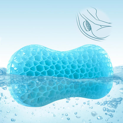 Bath Jello Gel Bath Pillows, Lumbar Pillow for Bathtub, Back Support Pillow, Gel Pillow with Non-Slip Suction Cups for Lumbar, Back Rest Support, Fits Curved or Straight Back Tubs, Aqua