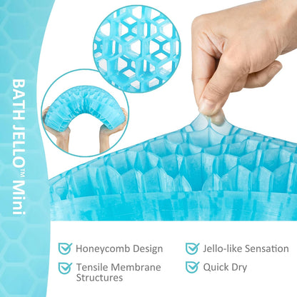Bath Jello Gel Bath Pillows, Lumbar Pillow for Bathtub, Back Support Pillow, Gel Pillow with Non-Slip Suction Cups for Lumbar, Back Rest Support, Fits Curved or Straight Back Tubs, Aqua