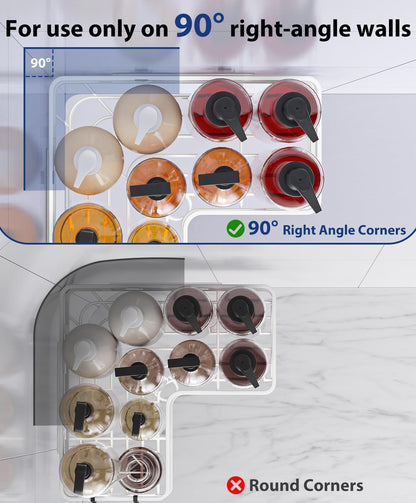 3 Pack Corner Shower Shelves, Rustproof Shower Organizer Caddy | No Drilling Shower Organizer Corner Exclusively for 90 Degree Right-Angle Walls with Hooks and Toothpaste Holder, Black