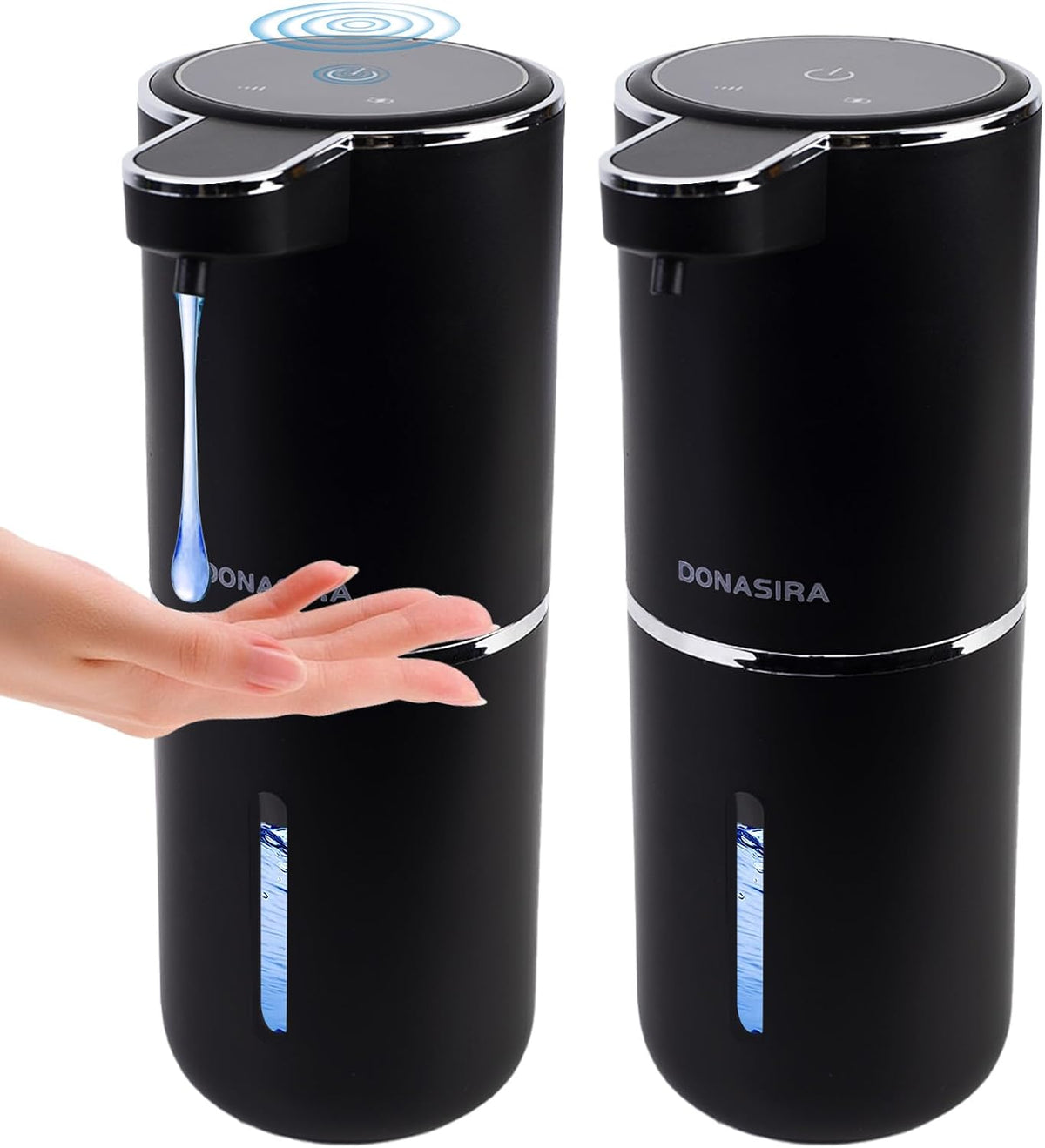 Automatic Soap Dispenser Touchless, USB Rechargeable Hand Soap Dispenser, 4 Adjustable Soap Levels, IPX5 Waterproof, 12.8oz/380ml, Countertop or Wall Mounted for Bathroom and Kitchen, White