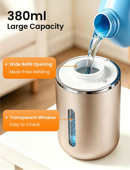Automatic Soap Dispenser Touchless, USB Rechargeable Hand Soap Dispenser, 4 Adjustable Soap Levels, IPX5 Waterproof, 12.8oz/380ml, Countertop or Wall Mounted for Bathroom and Kitchen, White