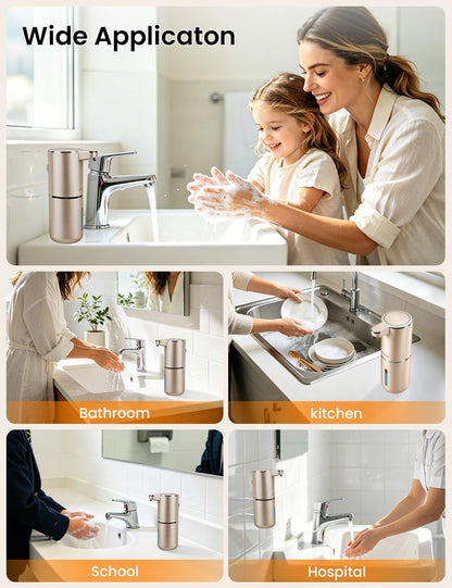 Automatic Soap Dispenser Touchless, USB Rechargeable Hand Soap Dispenser, 4 Adjustable Soap Levels, IPX5 Waterproof, 12.8oz/380ml, Countertop or Wall Mounted for Bathroom and Kitchen, White
