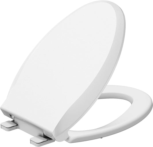 Round Toilet Seat Slow Close, Easy to Install & Clean, Soft Close Toilet Seat, Detachable Seat for Longtime Usage, White