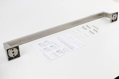 Bath Towel Rack - Square Base Thicken SUS304 Stainless Steel Towel Bar for Bathroom, Bathroom Accessories Towel Rod Heavy Duty Wall Mounted Towel Holder. (Brushed Nickel, 16)