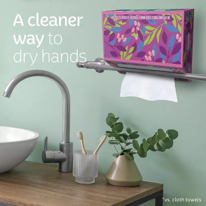 Disposable Paper Hand Towels, 6 Boxes, 60 Tissues per Box (360 Total Tissues), Packaging May Vary