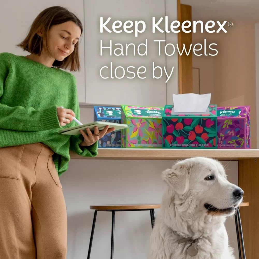 Disposable Paper Hand Towels, 6 Boxes, 60 Tissues per Box (360 Total Tissues), Packaging May Vary