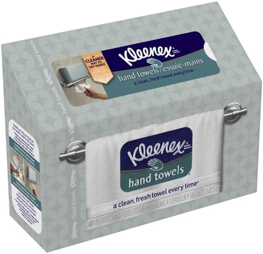 Disposable Paper Hand Towels, 6 Boxes, 60 Tissues per Box (360 Total Tissues), Packaging May Vary