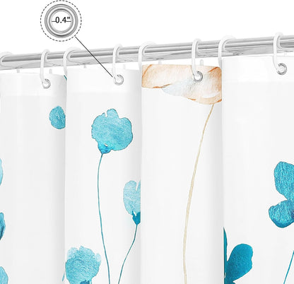 Sage Green Beige Watercolor Floral Fabric Shower Curtain 72x72