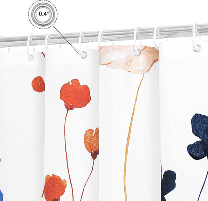 Sage Green Beige Watercolor Floral Fabric Shower Curtain 72x72