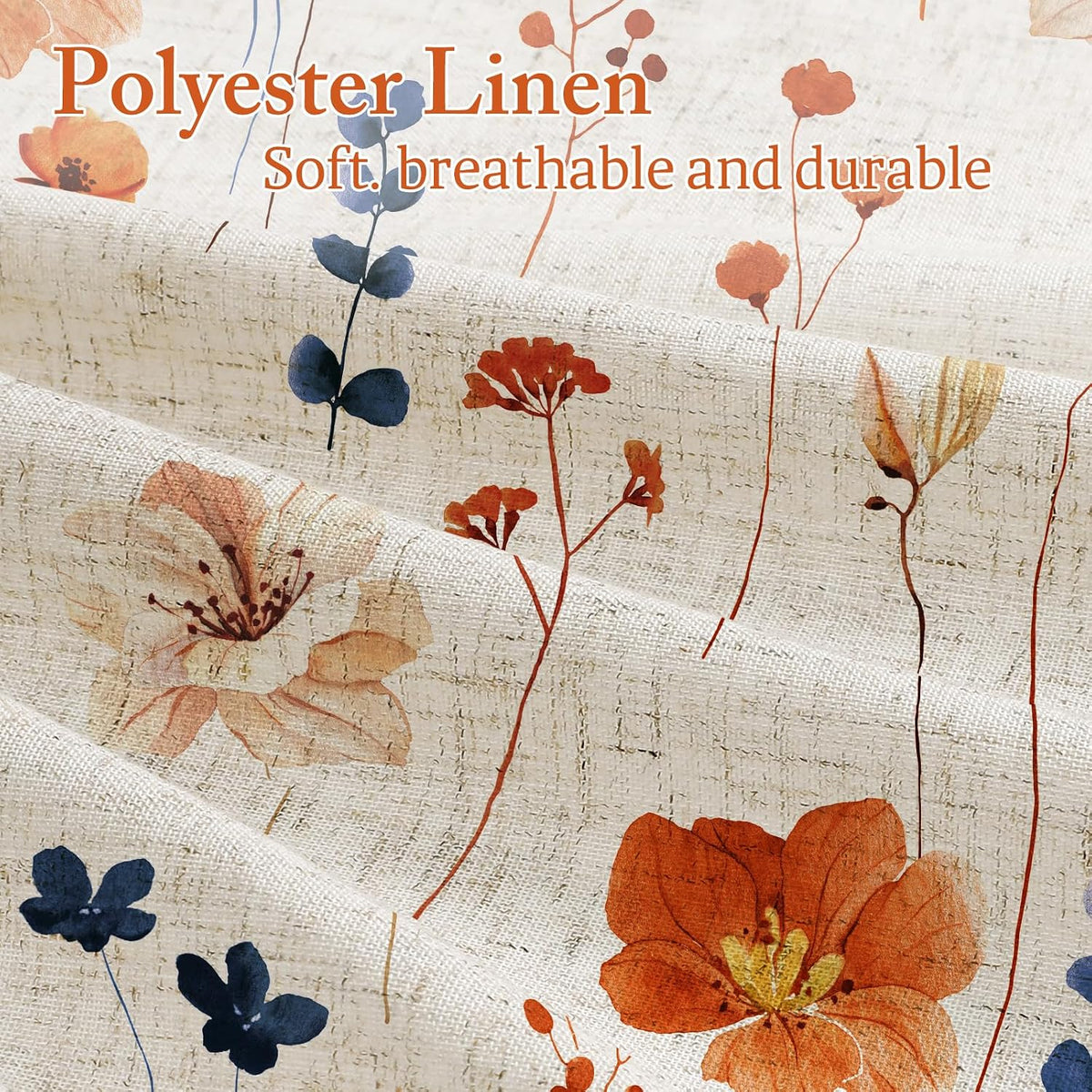 Sage Green Beige Watercolor Floral Fabric Shower Curtain 72x72